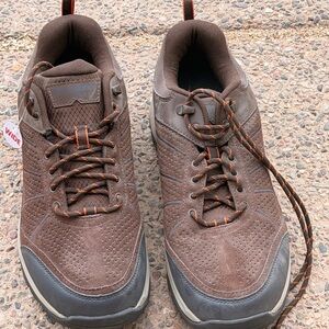 New Balance Brown Athletic Sneakers with Orange Accents